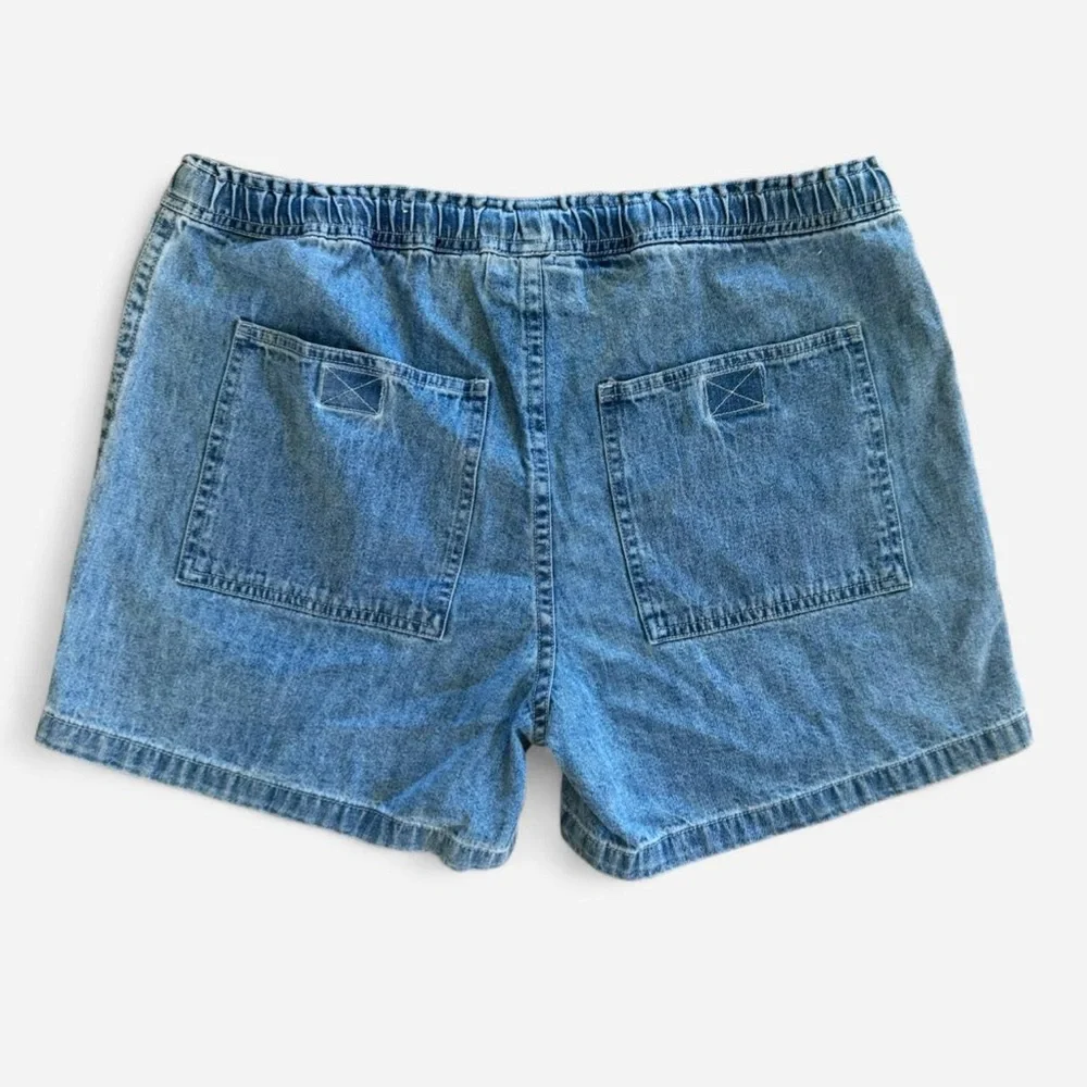 Vintage 90s Faded Glory denim shorts with drawstring - Picture 2 of 4